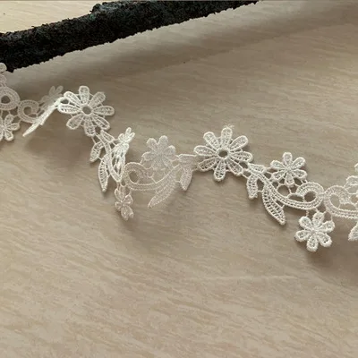 2yards 4cm wide Ivory Water Soluble Lace Ribbon Wedding Embroidered Diy Handmade Patchwork Lace Trim Sewing Supplies DIY Crafts