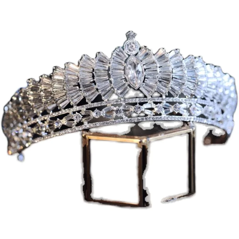 NiuShuya Crystal Queen Diadem i korony Diadem dla panny młodej kobiety chluba ozdoby do włosów głowa ślubna biżuteria akcesoria