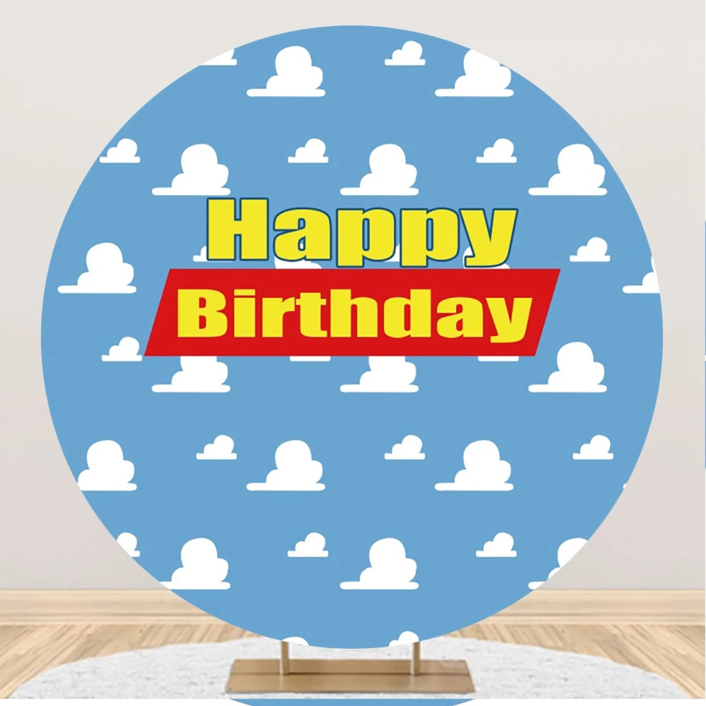 Yeele Circle Baby Birthday Backdrop Photocall Sky Cloud Portrait Party Decor Photography Background Photo Studio Photographic