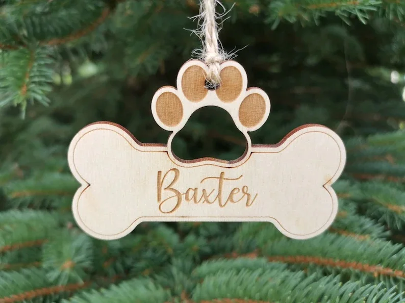 Personalized dog ornament, Christmas tree decoration,Custom Name Pet Christmas Gift，Pet Christmas Ball Pendant