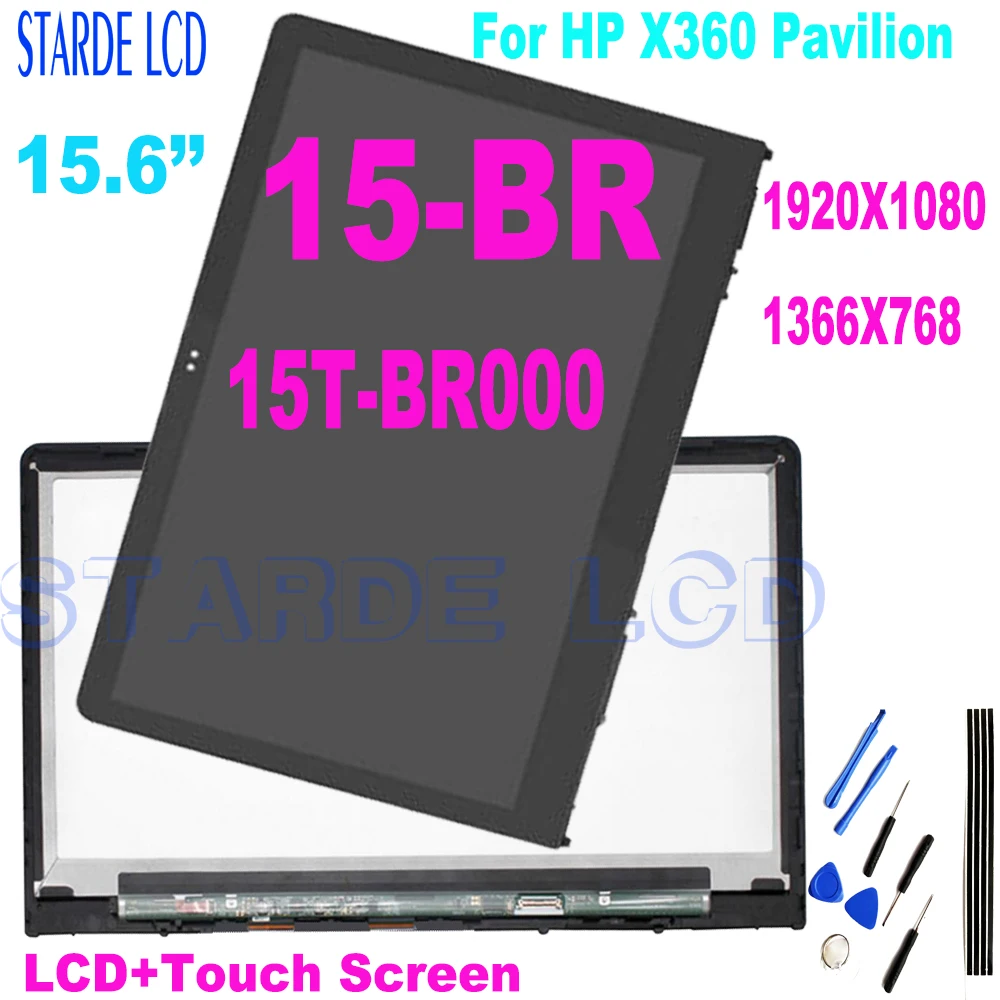 Per HP Pavilion x360 15-BR 15T-BR000 15 br052od 15 br018na 15 br005nm 15 br010nd Display LCD Digitizer Touch Screen del Pannello di Vetro