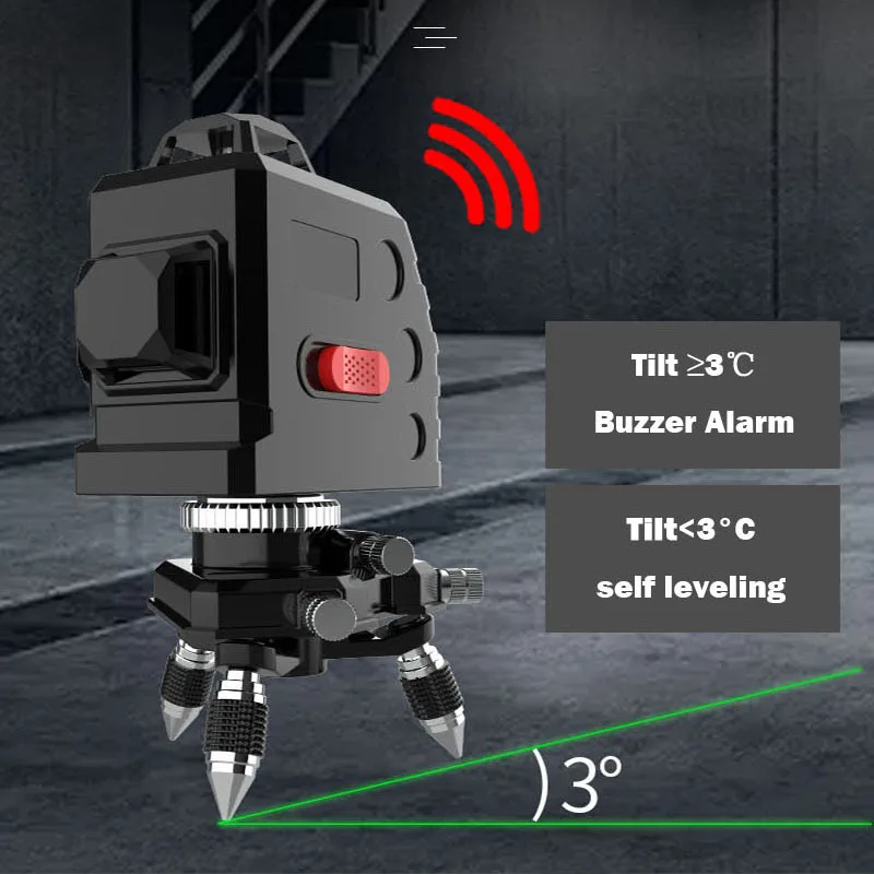 

12 Lines 3D 360 Degree Green Laser Level Self-Leveling Horizontal And Vertical Cross Lines Green Laser Line With Tripod Battery