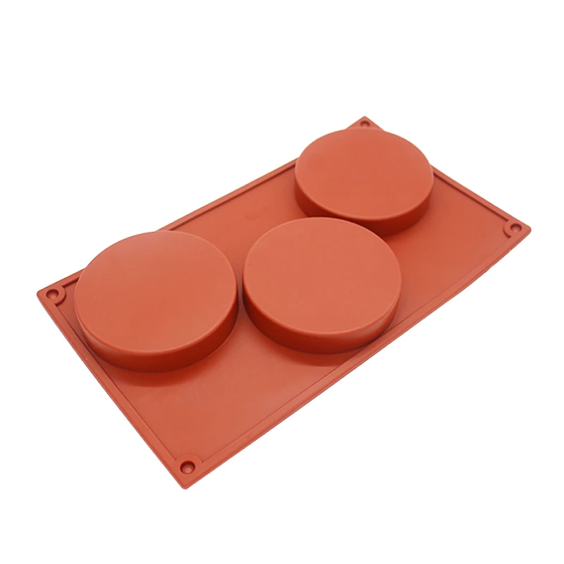 3-Cavity Large Round Disc Candy Silicone Mold Shallow Cylinder Cake Mold Silicone Classic Collection Mould Shapes