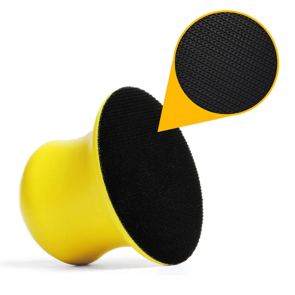 3 Inch Foam Hand Sanding Pads 2pieces Hook & Loop Sponge Polishing Pad Holder Dust Free Connect Sandpaper Circle Backing Tool