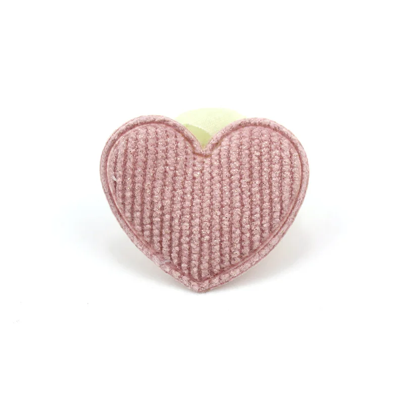 100Pcs 3*3.5cm Gold Stamp Heart Padded Appliques For DIY Baby Hairpin Headwear Crafts Decor Ornament Garment Accessories