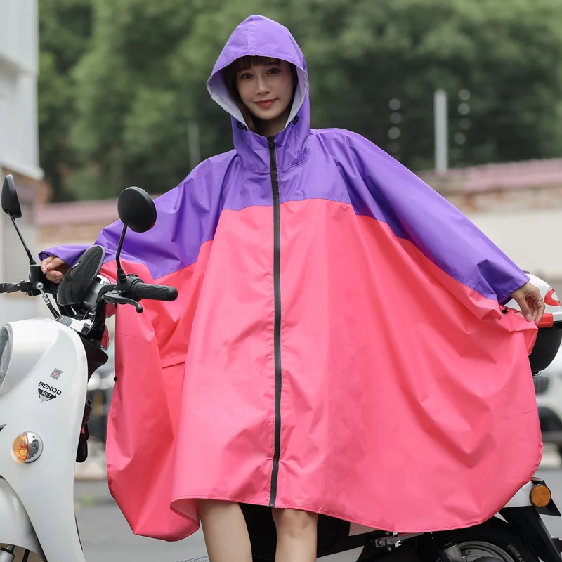 Cycling Raincoat Women Men Waterproof Windproof hooded Light Rain Coat Ponchos Jacket cloak Female White Coat Inside