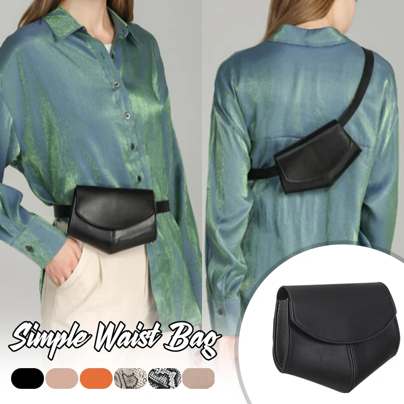 Women Vintage Fanny Pack PU Leather Waist Belt Bags Fashion Designer Mini Round Chest Bag Fashion Decor Casual Pouch Coin Purse