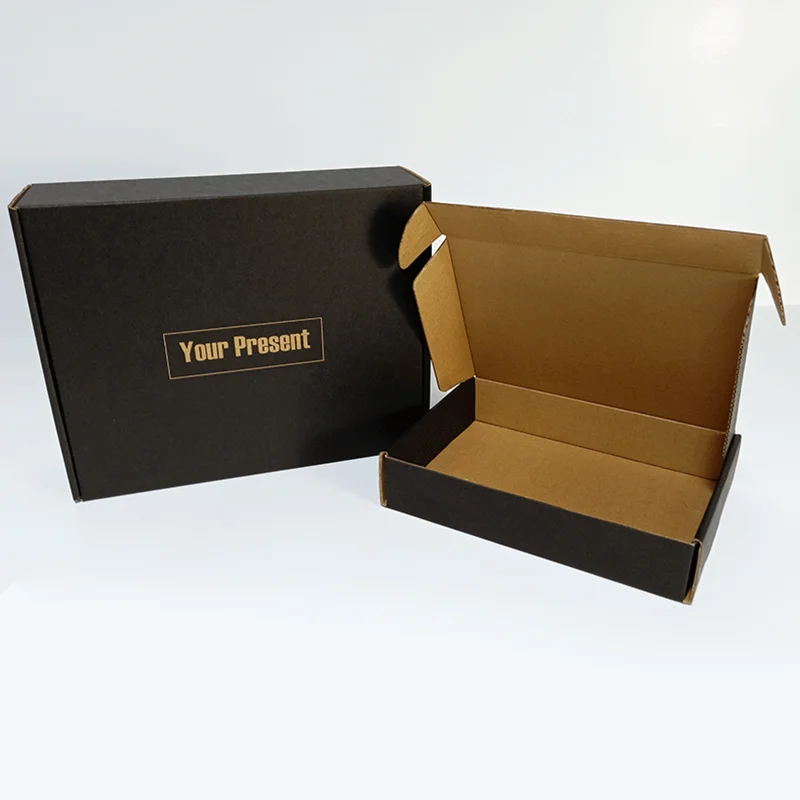 10Pcs Black Kraft Paper Box Your Present Gift Box 3-layer Corrugated Boxes Paper Packaging Carton Large Box Mailers 5 Sizes