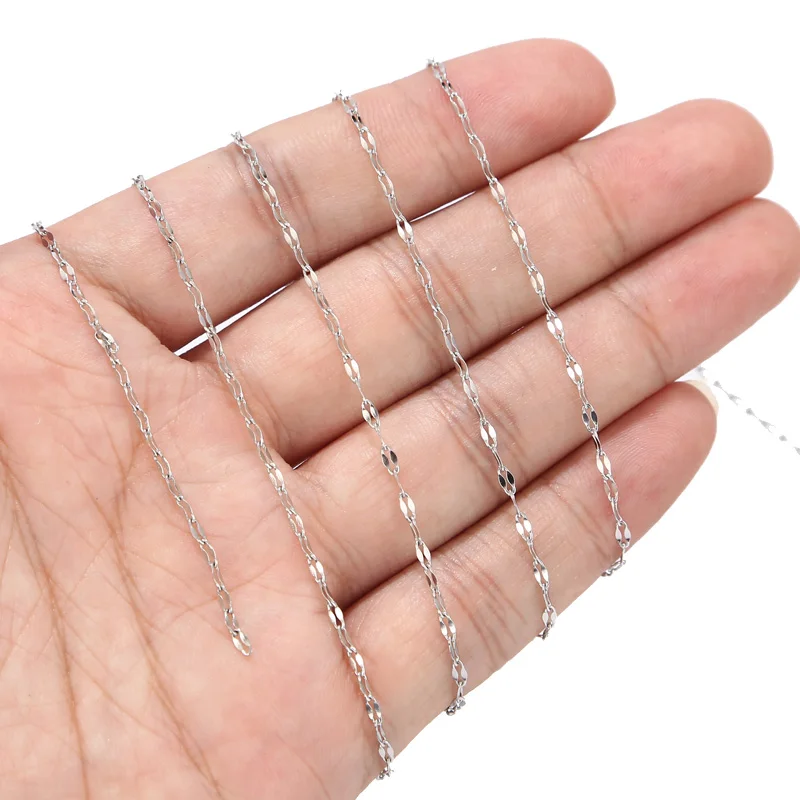 2M Stainless Steel Gold Flat Oval Filled Cable Chain for DIY Jewelry Making Findings Wholesale Chains