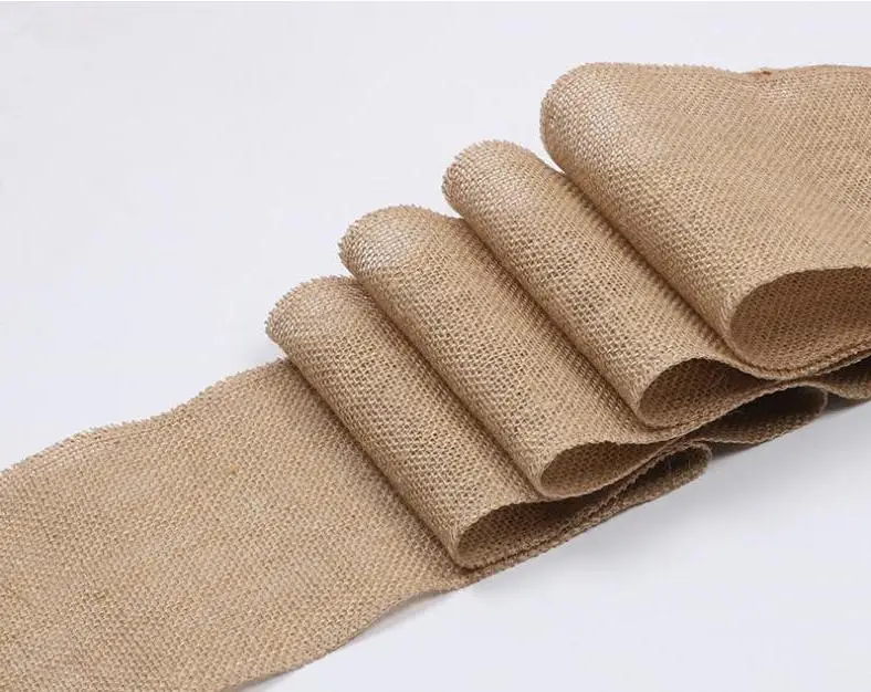 

50pcs Burlap Ribbon 6'' x 94'' Handmade Burlap Wedding Chair Sash Jute Tie Bow for Party Baby Shower Rustic Wedding Decor