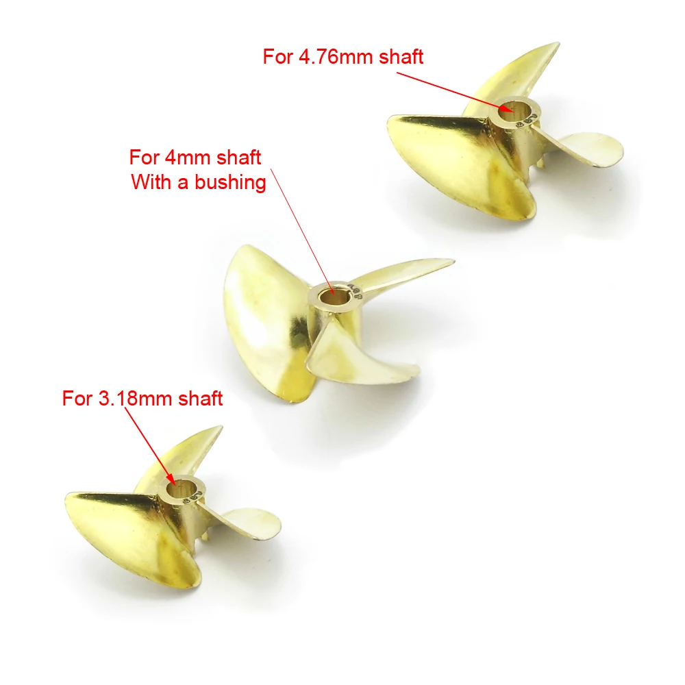 1PC 36mm 37mm 3-Blades Copper Boat Model Propeller P1.4 Prop for 3.175mm 4mm 4.76mm 3/16