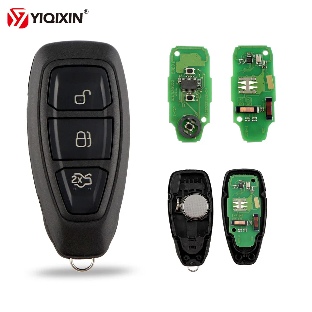 YIQIXIN 3 Button Smart Remote Car Key Keyless For Ford Mondeo Kuga Fiesta B-Max Focus C-Max 433Mhz 4D63 ID83 Chip KR55WK48801