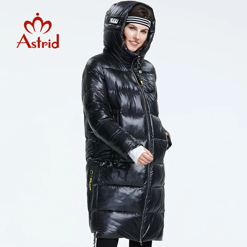 Astrid – veste longue en duvet pour femme, avec capuche, style tendance, couleur noire, nouvelle collection hiver 2022, AR-3037