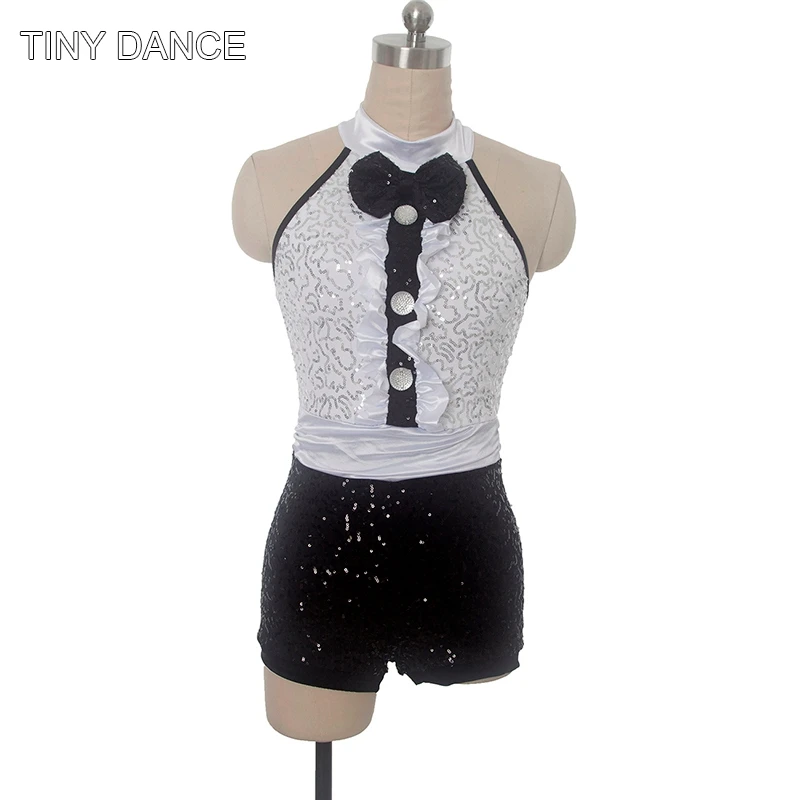 

Girls White/Black Sequin Costume Jazz & Tap Dance Costumes Stage Performance Dance Wear 11 Sizes Available 17901