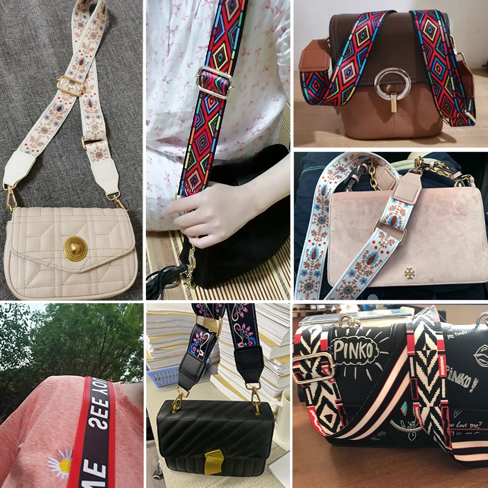 Omuz çantaları Crossbody kanvas çanta bel çantası parçaları ayarlanabilir çanta sapanlar aksesuarları moda değiştirilebilir naylon kayış