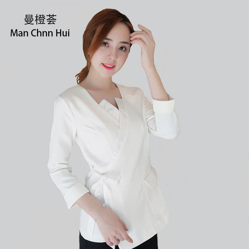 Beauty clothing Korean Style black Spa Health Club Beauty Salon spa uniform beautician uniform top+pants Women\'s massage suit