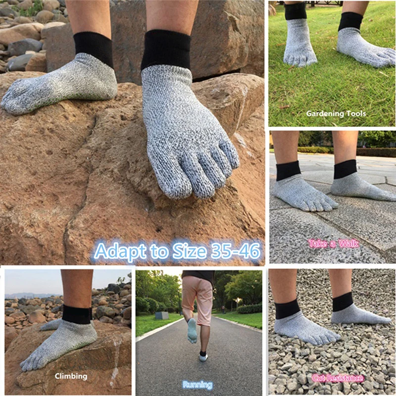 5 Toe Cut Resistant Socks Comfortable Anti-Slip Yoga Socks Hiking Running Climbing Barefoot Socks Outdoor Sportswear Accessories