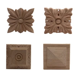 European Wood Carving Applique Decorative Cabinet Door Heart Edge Flower Fireplace Vertical Flower Piece Furniture Wood Carving