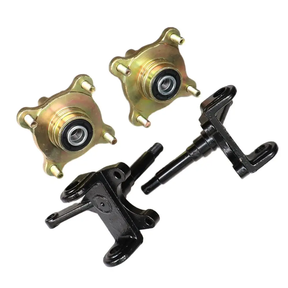 1SET Steering Strut Knuckle Spindles with Brake Disc Wheel Hubs Fit For China ATV 110cc 125cc 150cc Golf Buggy Quad Bike Parts