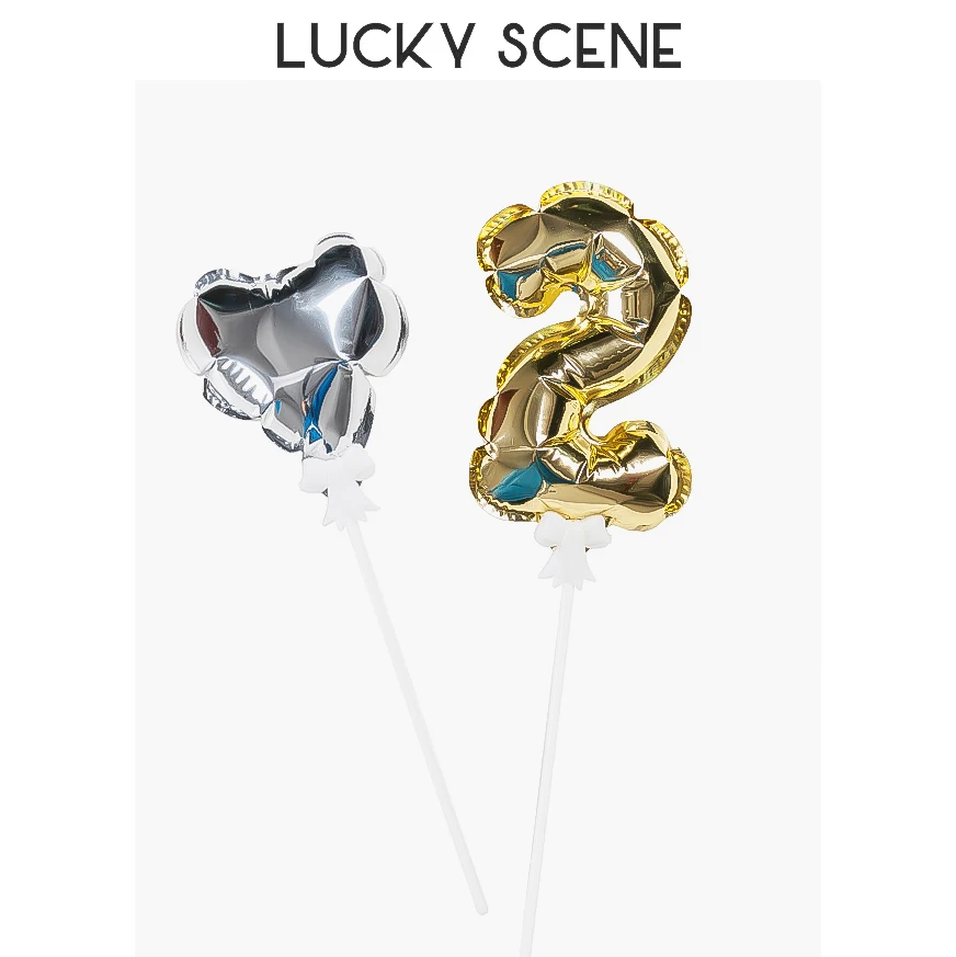 14cm Birthday Mini Number Balloon with Aluminum Coating  Party Accessories Gold Silver S00588