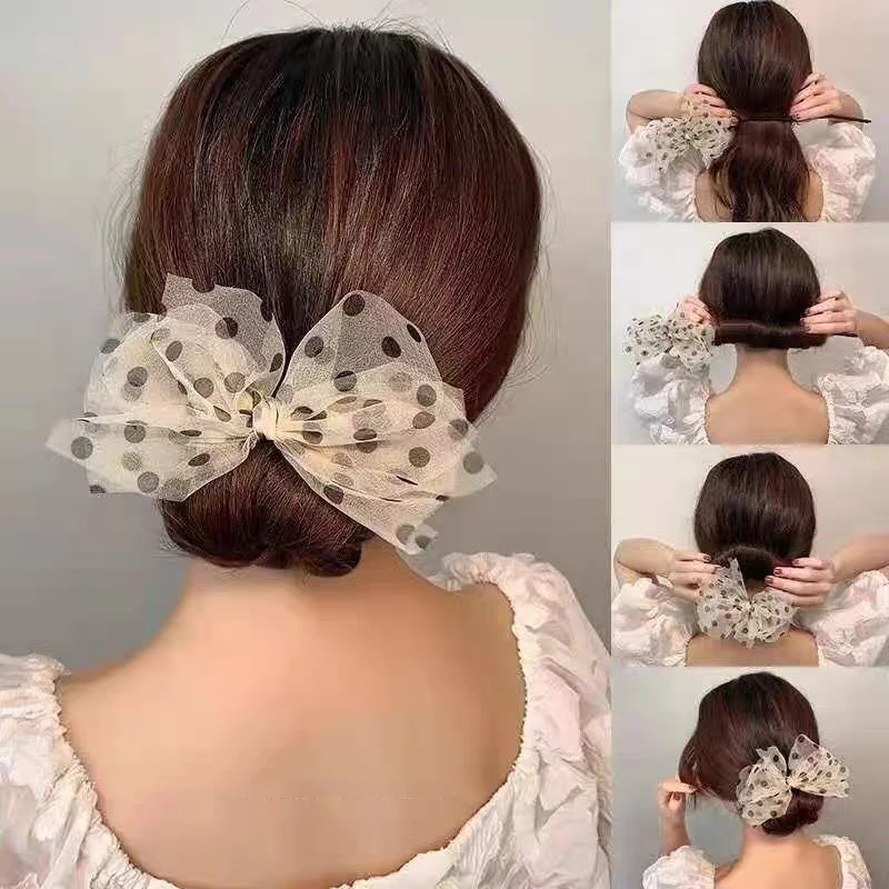 Elegant Fashion Bow Twist Headband Lazy Hairstyle Making Tools Hair Stick Women Hairpin Bun Hair Accessories