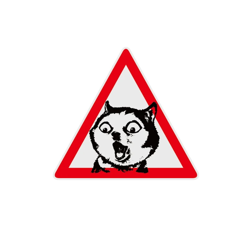 XY Fun Decorate Car Styling and Decals Motorbike Sticker Accessories Husky Dog Warning Funny Sign Self Adhesive