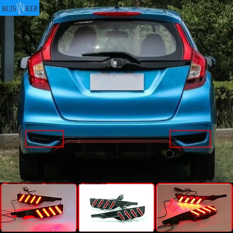 

For Honda Jazz Fit 2018 Multi-functions LED Rear Bumper Light Fog Lamp Brake Light Turn Signal Reverse Light