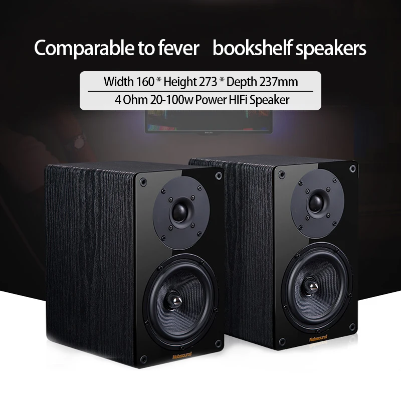 

KYYSLB 20-100W 4Ohm 5.5 Inch NS-1900 Fever Bookshelf Monitor Amplifier Speaker Wood Hifi Speaker Passive Surround Speaker