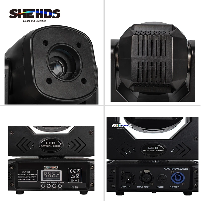 SHEHDS LED Spot 80W With Threer-Prism Gobo Moving Head Light Party Dj Equipment Bar Light KTV Bar Stage Lighting Effect