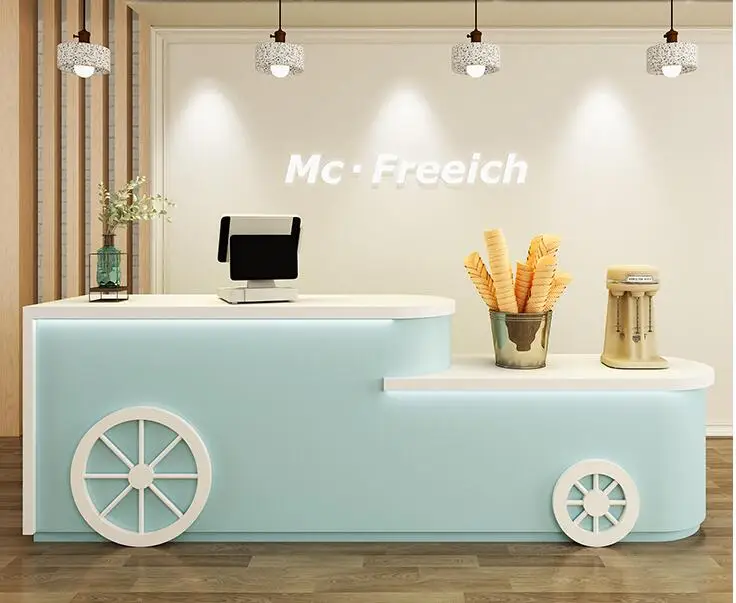 

Paint front desk, kindergarten bar counter, early education center reception desk, simple beauty salon cashier counter