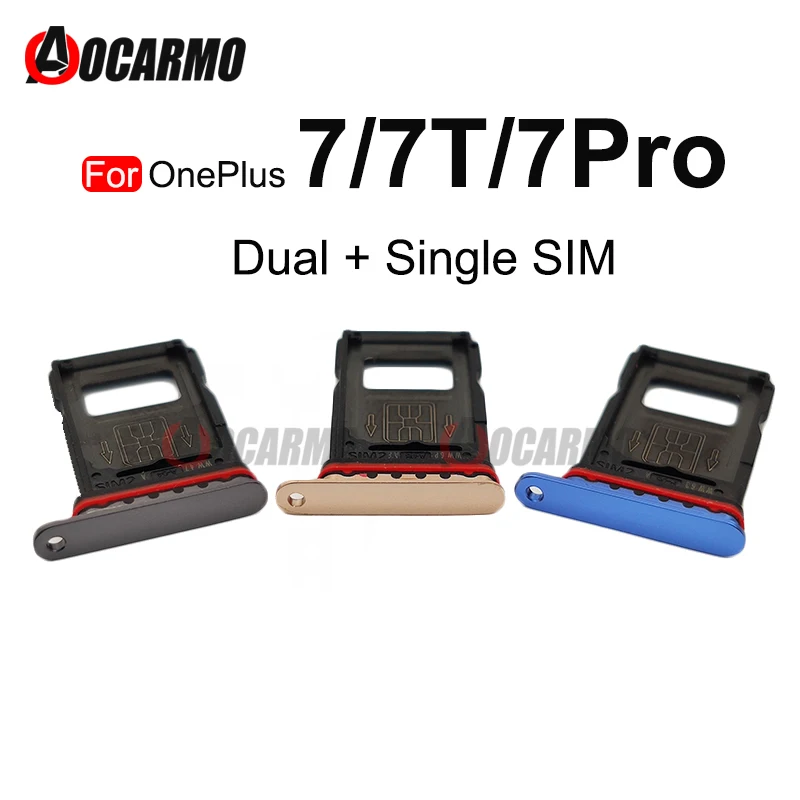 Single Dual SIM For OnePlus 7 Pro 7T 1+7 Nano Sim Card Holder Tray Slot Replacement Part