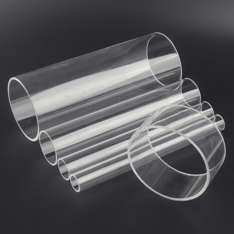 Tubo de plexiglás para riego hidropónico, tubería transparente acrílica de 50cm de longitud, 50-110mm, suministros para acuario y jardín, 1 unidad