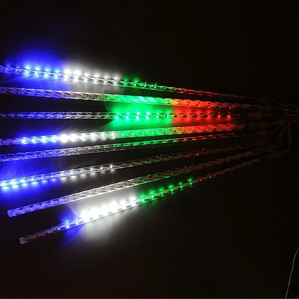 Tira de luces LED impermeables para exteriores, tira de luces de 30cm, con 8 tubos de lluvia y lluvia, para decoración de fiestas, bodas y Navidad, 192