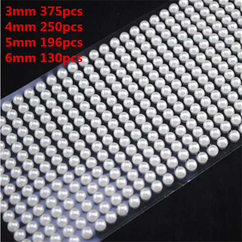 Party and Festival DIY Decoration Acrylic Imitation Pearls Sticker 3mm 4mm 5mm 6mm Diy crystal Self Adhesive Rhinestone Stickers