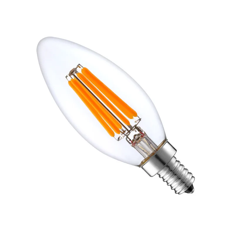 E14 LED Filament Candle Bulb 2W/4W/8W/12W Warm/Cold White AC220-240V 360 Degree C35 C35L Edison Retro Candle Light