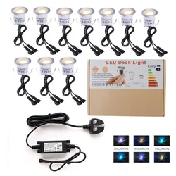 6/10PCS LED Deck Lights with Remote Control IP67 Waterproof 12V RGB Underground Lamp Outdoor Yard Garden Stair Led Spot Light