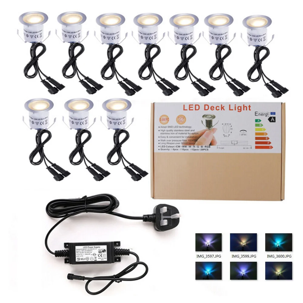 deck luzes led com controle remoto ip67 impermeavel 12v rgb lampada subterranea ao ar livre quintal jardim escada luz led spot pcs 10 pcs 01