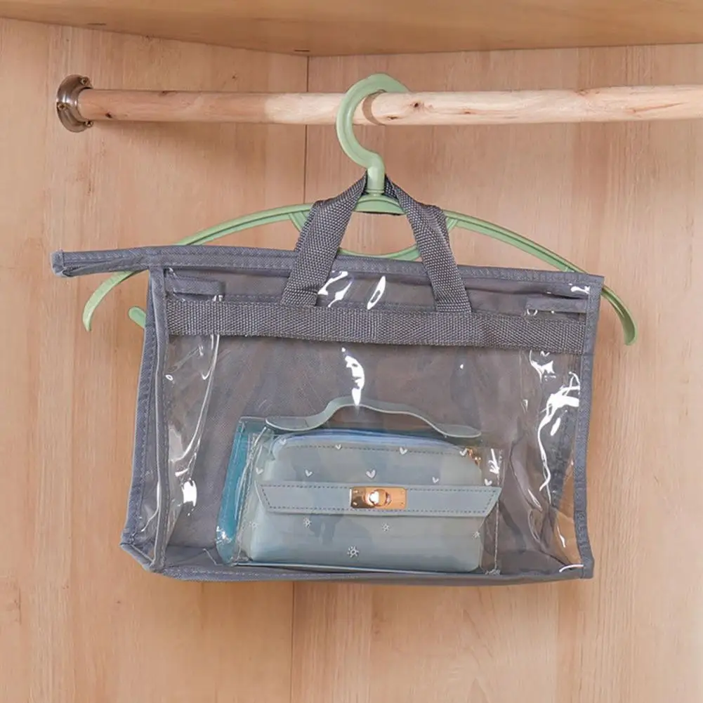 Transparent Dust Bags Closet Hanging Purse Storage Organizer Handbag Cover with Zipper Household Dust-proof Storage Pouch