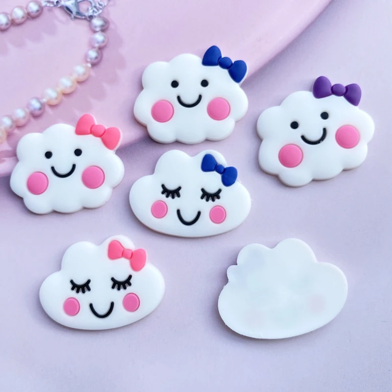 10/20pcs Lovely Clouds PVC Flexible Glue Flat Back DIY Scrapbook Embellishment Phone Craft Decoration F77