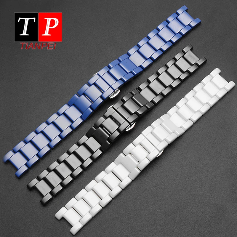 16*8mm ceramics watch strap for g-ucci FIYTA g-uess watch band Notch replace Follie bracelet waterproof watch accessories women