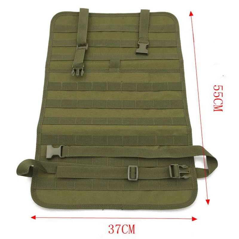 Organizador táctico de asiento trasero de coche, Panel de vehículo MOLLE, Protector de cubierta de asiento de coche, equipo de nailon Airsoft