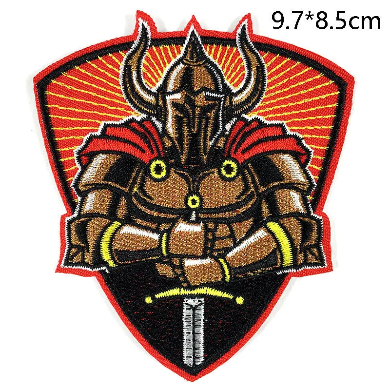 Embroidery Iron On Patches for Clothing, Spartacus Knight Badge, DIY Ironing Stickers