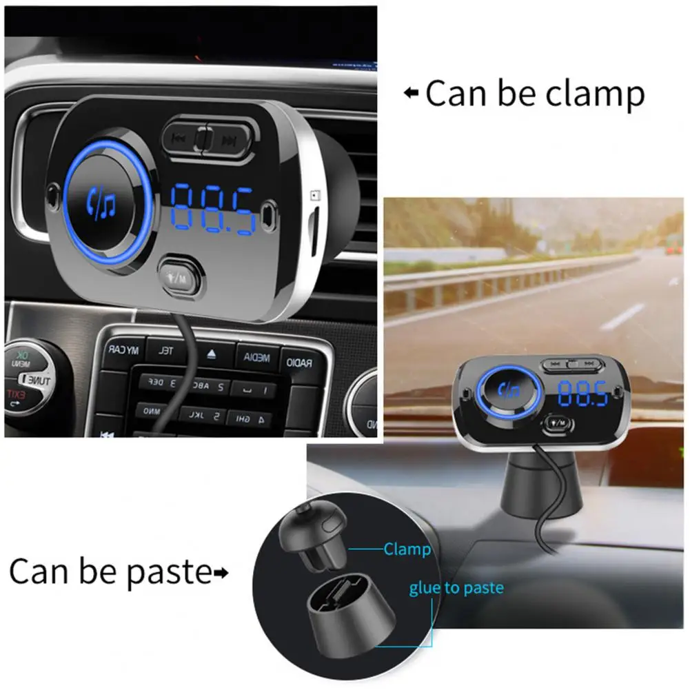 Bc49bq bluetooth compatível mp3 amplamente aplicável suporte cartão tf 3a qc3 0 bluetooth compatível 4 2 carregador modulador fm