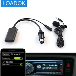 Car AUX Bluetooth Adapter Wireless Audio 8 Pin Cable Handsfree Microphone Adapter For Alpine KCM-123B M-BUS 9501 9503 9823 9825
