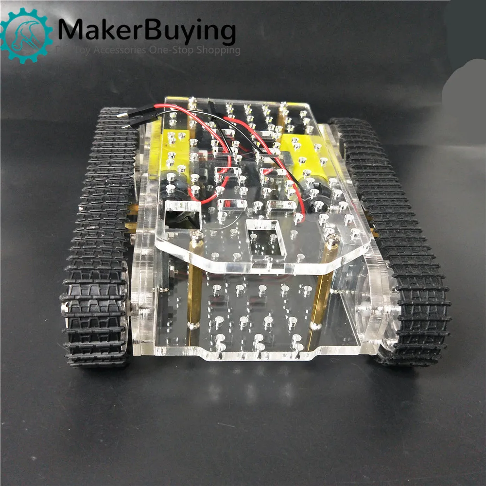 R4 อะคริลิคหุ่นยนต์ถังรถถังโปร่งใส CNC ทำสวยแพลตฟอร์มสำหรับ Arduino