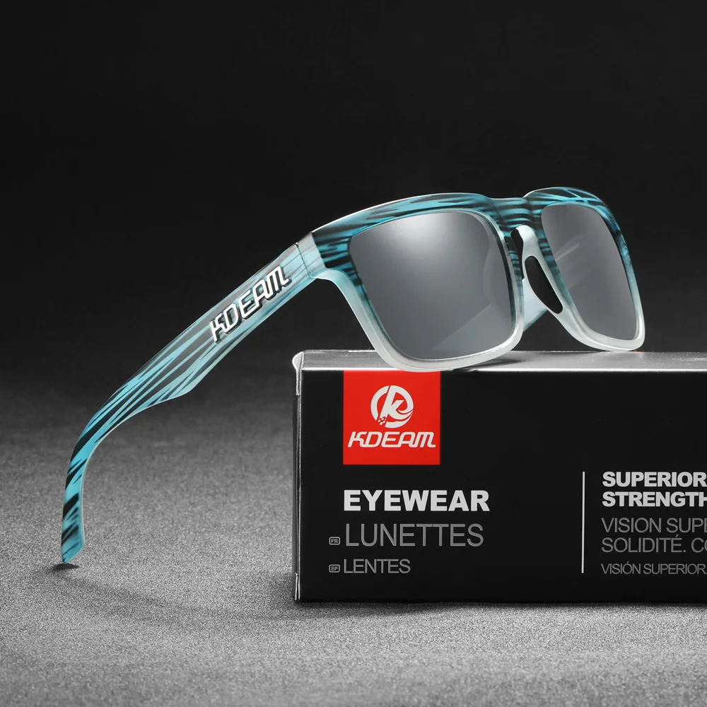 KDEAM Marke Neue 3D Logo Quadrat Polarisierte Sonnenbrille Vacationing Fahren Sonnenbrille Echt Beschichtung Linse KD332 – Detail 17