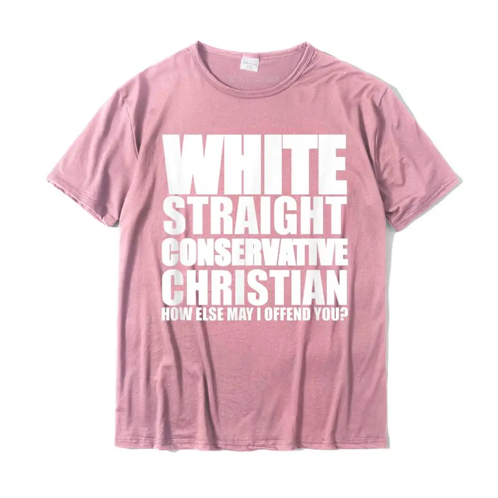 White Straight Conservative Christian Offensive Funny Shirt Top T-shirts Family Simple Style Cotton Men Tops & Tees Fashionable