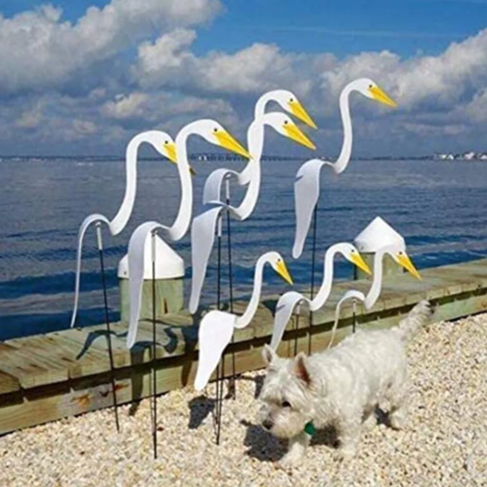 40CM 3D Garden Flamingo Decoration Colorful Swirl Birds Move With The Wind Creative Outdoor Yard Erected Furnishings Adornment