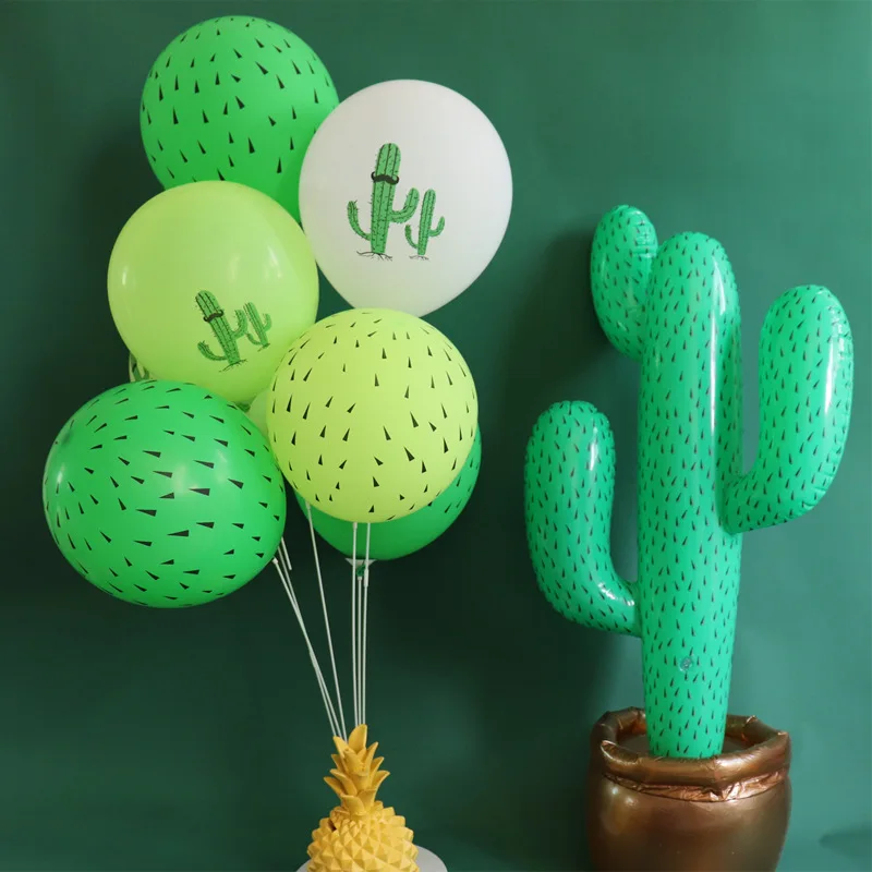 12 Inch Hawaiian Forest Birthday Theme Party Decorated Cactus Latex Balloon