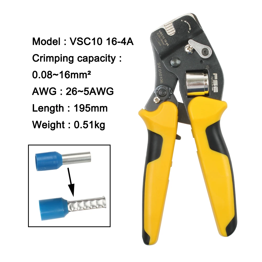 VSC9 16-4A 0.08-16mm2 26-5AWG with 400Terminal Box Electrical Clamp Terminal Tube Tool set